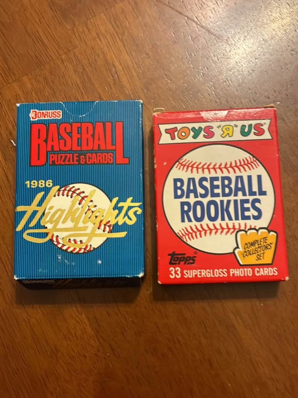 1986 Donruss Highlights and 1988 Topps Toys R Us Baseball Rookies Sets